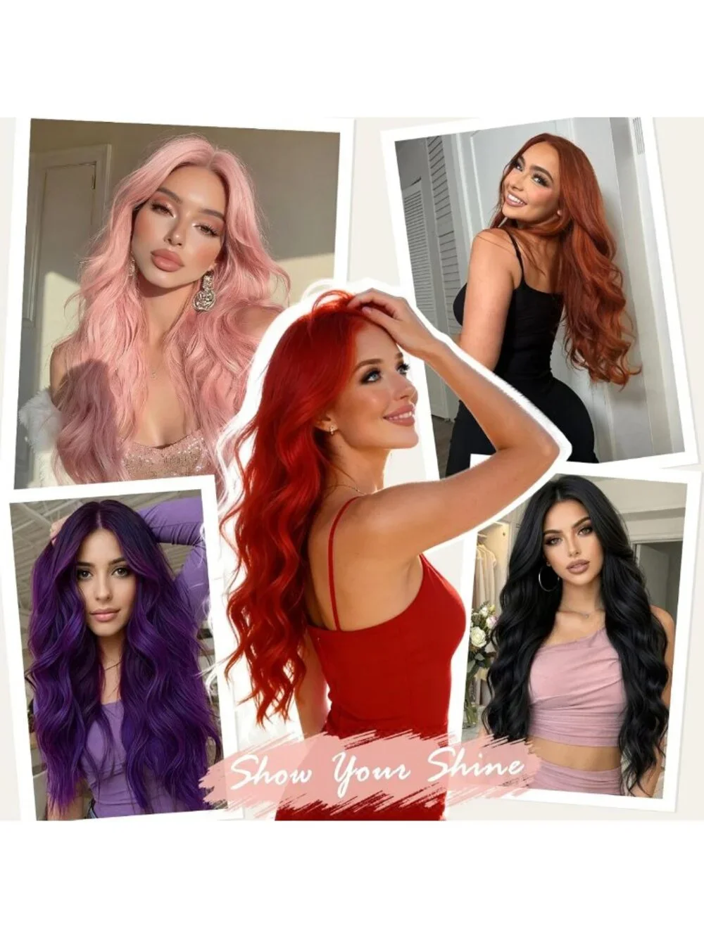 Long Wavy Orange Wig for Women | 26